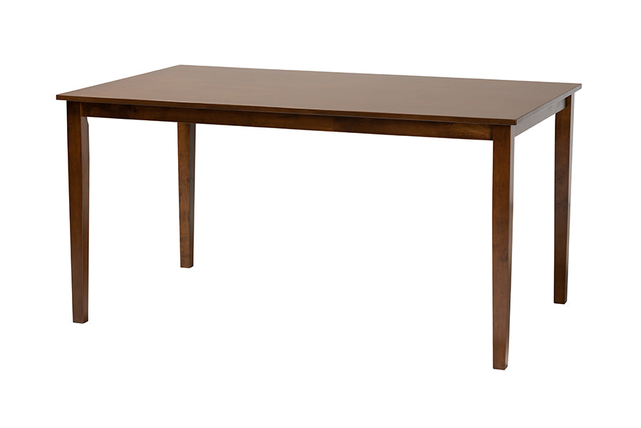 Baxton Studio Genesis Modern Grey Fabric and Walnut Brown Finished Wood 6-Piece Dining Set