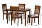 Baxton Studio Genesis Modern Grey Fabric and Walnut Brown Finished Wood 5-Piece Dining Set