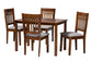Baxton Studio Genesis Modern Grey Fabric and Walnut Brown Finished Wood 5-Piece Dining Set