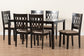 Baxton Studio Florencia Modern Beige Fabric and Espresso Brown Finished Wood 7-Piece Dining Set