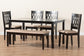 Baxton Studio Florencia Modern Beige Fabric and Espresso Brown Finished Wood 6-Piece Dining Set