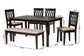 Baxton Studio Florencia Modern Beige Fabric and Espresso Brown Finished Wood 6-Piece Dining Set