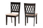 Baxton Studio Florencia Modern Beige Fabric and Espresso Brown Finished Wood 2-Piece Dining Chair Set