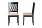 Baxton Studio Florencia Modern Beige Fabric and Espresso Brown Finished Wood 2-Piece Dining Chair Set