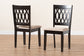 Baxton Studio Florencia Modern Beige Fabric and Espresso Brown Finished Wood 2-Piece Dining Chair Set