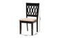Baxton Studio Florencia Modern Beige Fabric and Espresso Brown Finished Wood 2-Piece Dining Chair Set