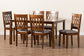 Baxton Studio Florencia Modern Grey Fabric and Walnut Brown Finished Wood 7-Piece Dining Set
