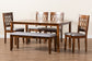 Baxton Studio Florencia Modern Grey Fabric and Walnut Brown Finished Wood 6-Piece Dining Set
