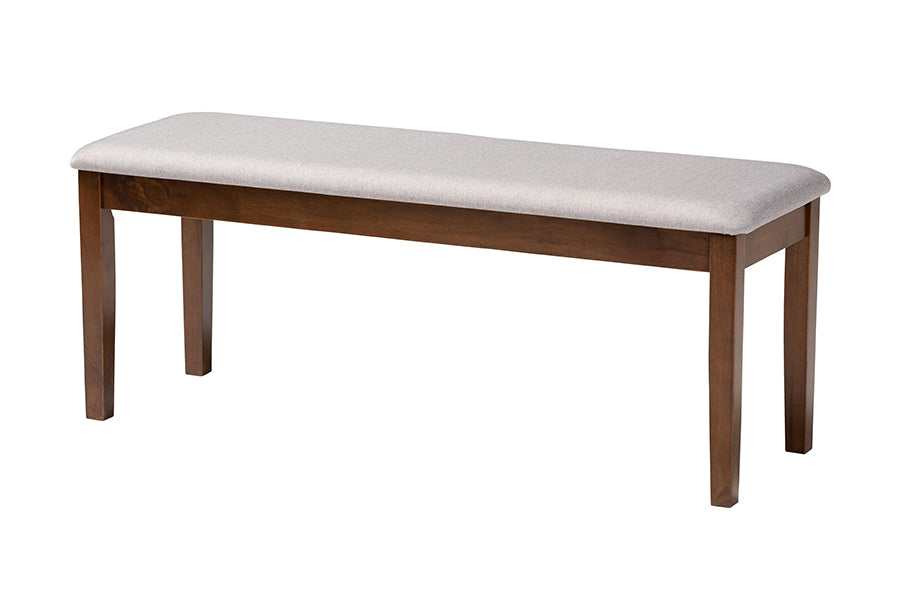 Baxton Studio Florencia Modern Grey Fabric and Walnut Brown Finished Wood 6-Piece Dining Set