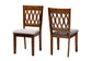 Baxton Studio Florencia Modern Grey Fabric and Walnut Brown Finished Wood 2-Piece Dining Chair Set
