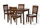 Baxton Studio Florencia Modern Grey Fabric and Walnut Brown Finished Wood 5-Piece Dining Set