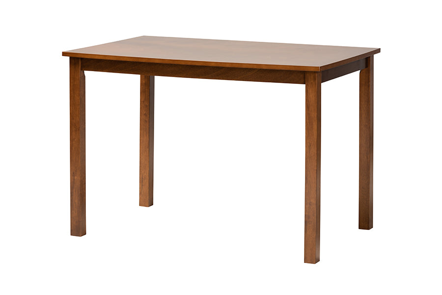 Baxton Studio Florencia Modern Grey Fabric and Walnut Brown Finished Wood 5-Piece Dining Set