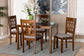 Baxton Studio Florencia Modern Grey Fabric and Walnut Brown Finished Wood 5-Piece Dining Set
