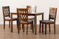 Baxton Studio Florencia Modern Grey Fabric and Walnut Brown Finished Wood 5-Piece Dining Set