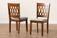 Baxton Studio Florencia Modern Grey Fabric and Walnut Brown Finished Wood 2-Piece Dining Chair Set
