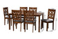 Baxton Studio Abigail Modern Grey Fabric and Walnut Brown Finished Wood 7-Piece Dining Set