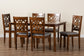 Baxton Studio Abigail Modern Grey Fabric and Walnut Brown Finished Wood 7-Piece Dining Set