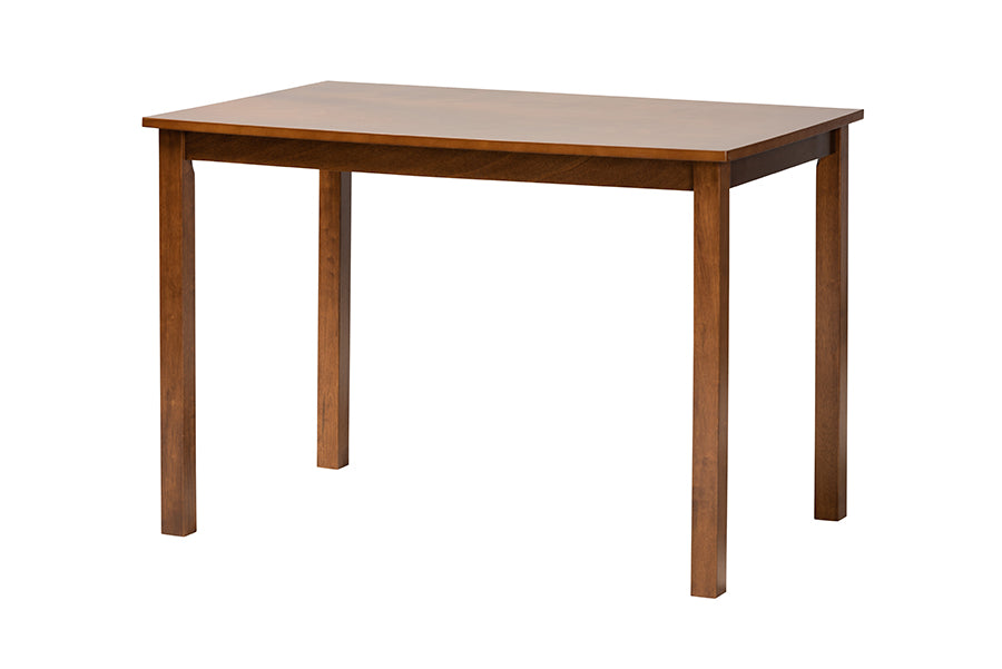 Baxton Studio Abigail Modern Grey Fabric and Walnut Brown Finished Wood 5-Piece Dining Set