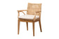 bali & pari Storsel Modern Bohemian Natural Brown Finished Teak Wood and Rattan Dining Chair
