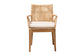 bali & pari Storsel Modern Bohemian Natural Brown Finished Teak Wood and Rattan Dining Chair