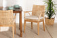 bali & pari Storsel Modern Bohemian Natural Brown Finished Teak Wood and Rattan Dining Chair