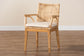 bali & pari Storsel Modern Bohemian Natural Brown Finished Teak Wood and Rattan Dining Chair