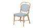 bali & pari Luciana Modern French Blue and White Weaving Natural Rattan Bistro Chair