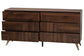 Baxton Studio Graceland Mid-Century Modern Transitional Walnut Brown Finished Wood 6-Drawer Dresser FredCo