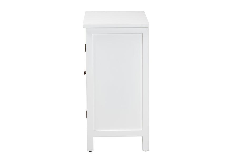 Baxton Studio Yelena Classic and Traditional White Finished Wood 2-Door Storage Cabinet FredCo