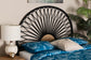 bali & pari Perenna Modern Bohemian Two-Tone Black and Natural Brown Rattan King Size Standalone Headboard