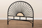 bali & pari Perenna Modern Bohemian Two-Tone Black and Natural Brown Rattan King Size Standalone Headboard