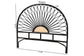 bali & pari Perenna Modern Bohemian Two-Tone Black and Natural Brown Rattan King Size Standalone Headboard