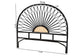 bali & pari Perenna Modern Bohemian Two-Tone Black and Natural Brown Rattan King Size Standalone Headboard