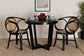 bali & pari Palesa Modern Bohemian Two-Tone Black and Natural Brown Rattan Dining Chair