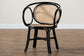 bali & pari Palesa Modern Bohemian Two-Tone Black and Natural Brown Rattan Dining Chair