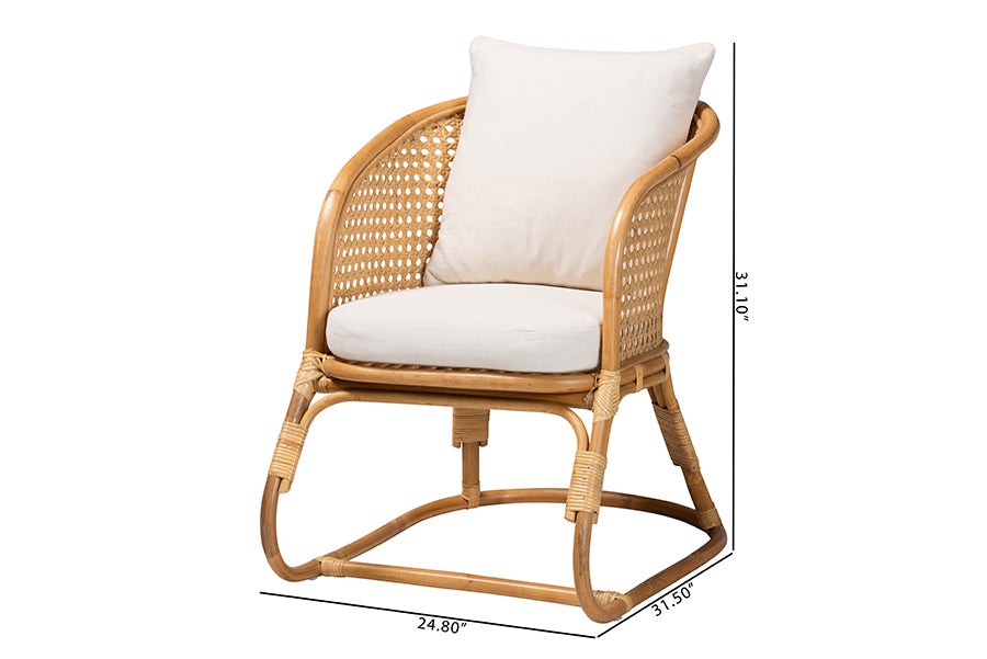 bali & pari Niko Bohemian Light Honey Rattan Arm Chair