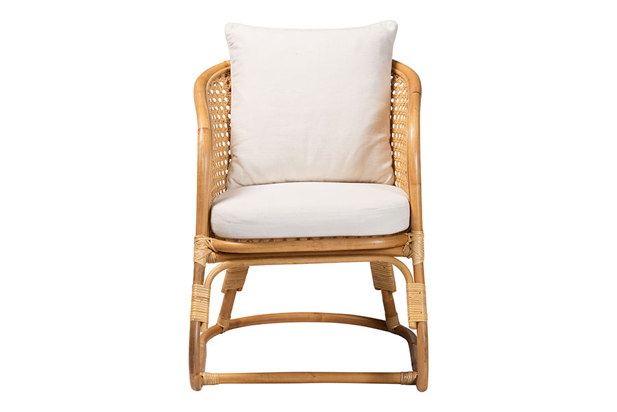 bali & pari Niko Bohemian Light Honey Rattan Arm Chair