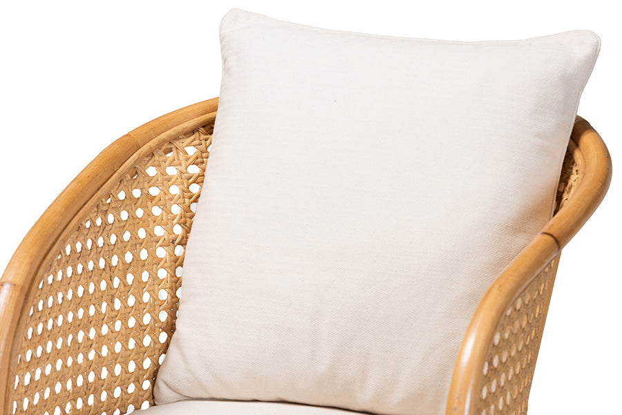 bali & pari Niko Bohemian Light Honey Rattan Arm Chair