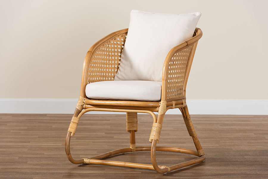 bali & pari Niko Bohemian Light Honey Rattan Arm Chair