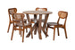 Baxton Studio Crystal 5-Piece Dining Set - Mid-Century Modern Round Table and Chair Set for Dining Room, Kitchen, Apartment