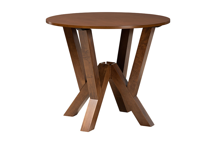 Baxton Studio Crystal 5-Piece Dining Set - Mid-Century Modern Round Table and Chair Set for Dining Room, Kitchen, Apartment