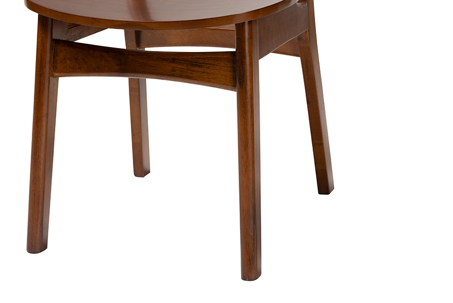 Baxton Studio Crystal 5-Piece Dining Set - Mid-Century Modern Round Table and Chair Set for Dining Room, Kitchen, Apartment