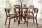 Baxton Studio Crystal 5-Piece Dining Set - Mid-Century Modern Round Table and Chair Set for Dining Room, Kitchen, Apartment