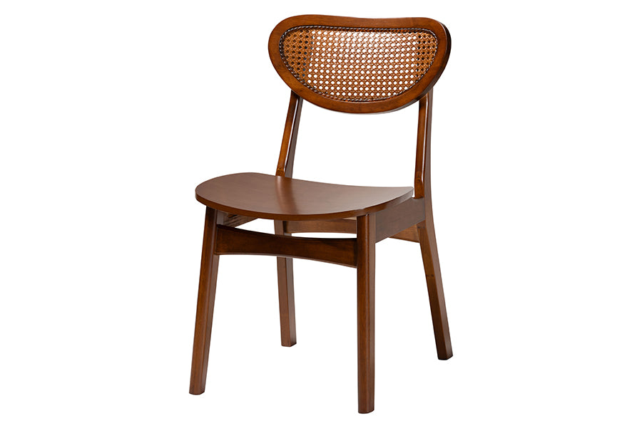 Baxton Studio Kenna 5-Piece Dining Set - Mid-Century Modern Round Table and Chair Set for Dining Room, Kitchen, Apartment