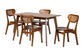 Baxton Studio Kristy 5-Piece Dining Set - Mid-Century Modern Rectangle Table and Chair Set for Dining Room, Kitchen, Apartment
