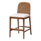 bali & pari Nadim Modern Bohemian Natural Seagrass and Acacia Wood Counter Stool