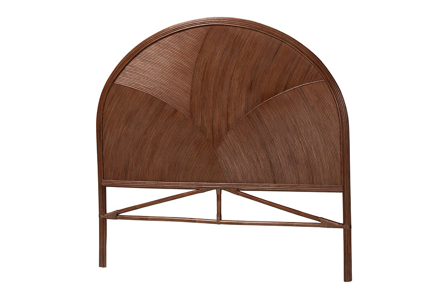 bali & pari Seana Bohemian Dark Brown Rattan Queen Size Standalone Headboard
