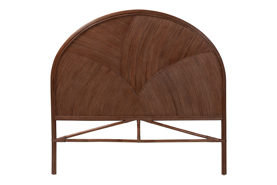 bali & pari Seana Bohemian Dark Brown Rattan King Size Standalone Headboard