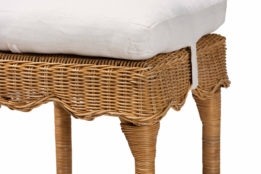 bali & pari Muy Bohemian Scallop Honey Rattan Counter Stool