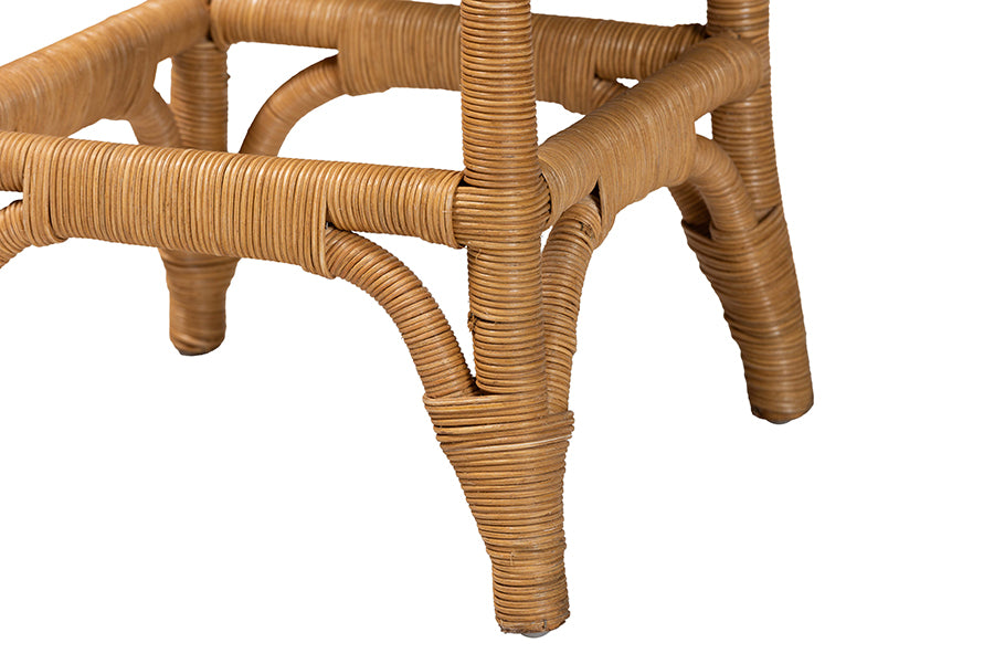 bali & pari Muy Bohemian Scallop Honey Rattan Counter Stool